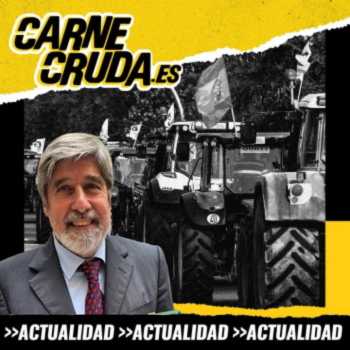 Carne Cruda program poster: "the field is fed up", with José María Sumpsi.