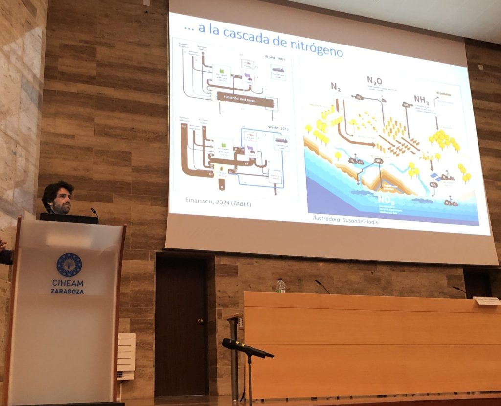 Alberto Sanz-Cobeña (CEIGRAM) during his lecture at the XIX Meeting of the RUENA Network